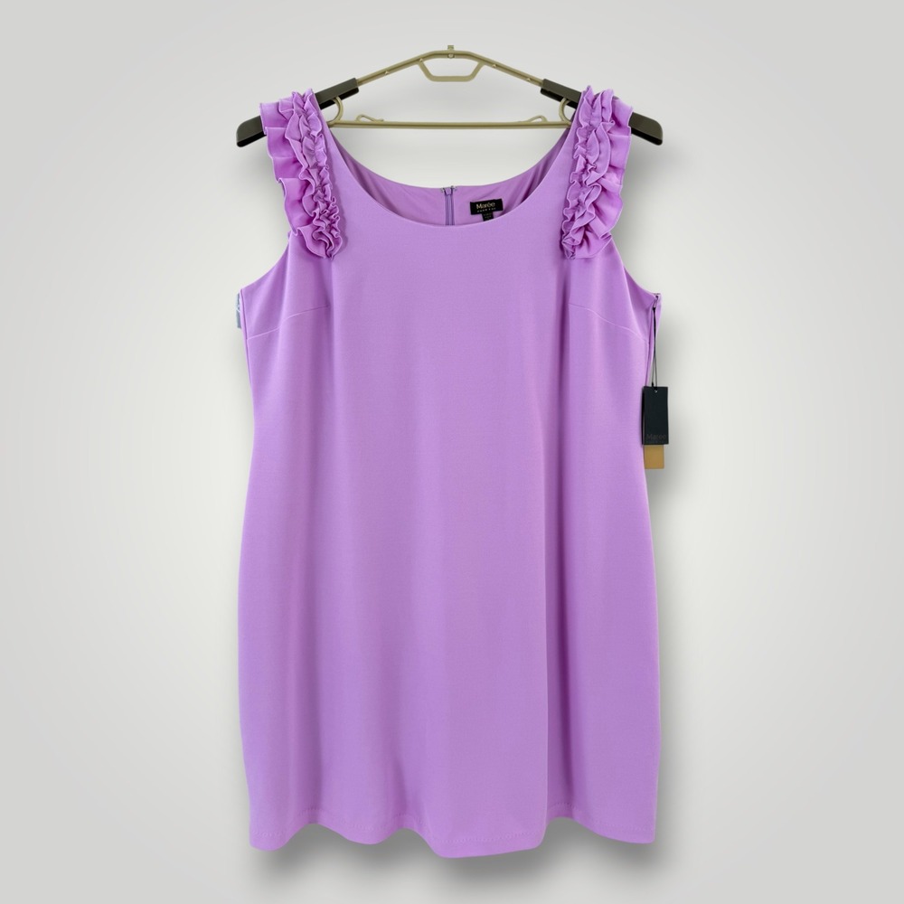 Maree Pour Toi Lavender Purple Ruffle Strap Sheath Dress Plus Size 3X NWT